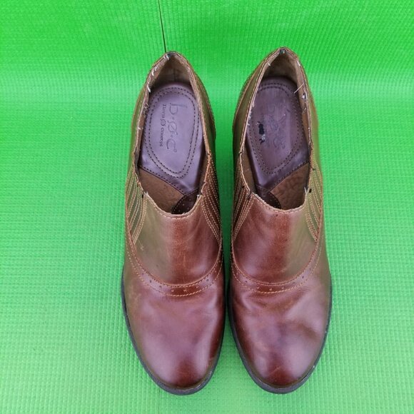 ✅BOC Brown Leather Ankle Booties Block Heels Womens 9.5 INSOLES LIFTING + DAMAGE - Picture 7 of 12